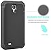 Tekcoo for Galaxy S4 Case, [Tmajor Series] [Black/Black] Shock Absorbing Hybrid Rubber Plastic Impact Defender Rugged Slim Hard Case Cover Shell for Samsung Galaxy S4 S IV I9500 GS4 All Carriers