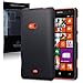 Nokia Lumia 625 Hybrid Rubberized Back Cover Case (Solid Black)