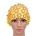 Medifier Swim Cap Floral Petal Retro Style Bathing Caps for Women Yellow