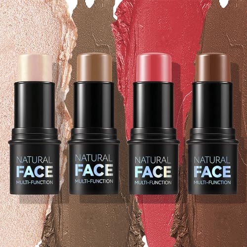 YOUMEDI FACE HIGHLIGHT STICK, CREAM CONTOUR STICKS SHADES WITH HIGHLIGHTER & BLUSH, NON-GREASY LONG-WEAR FACE CONTOURING PEN, WATERPROOF SHIFT-PROOF LASTING GLOW FINISH HIGHLIGHTER MAKEUP STICK(11)