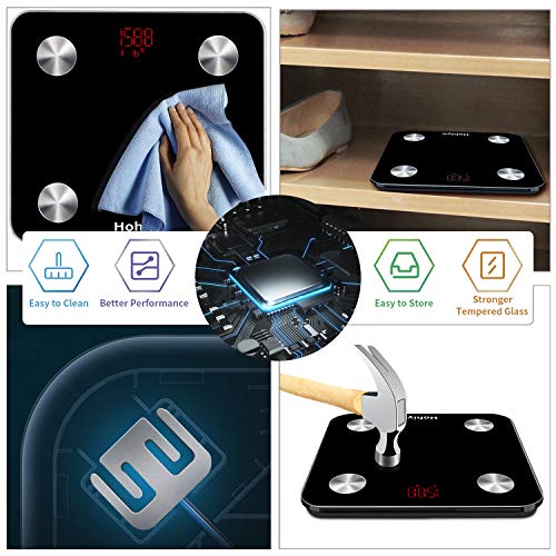 Body Fat Scale,Scales for Body Weight,Weight Scales for People Bathroom Scales digital weight,Body Fat Rate/Weigh/Bone Mass/Muscle Mass,Health Management Through APP via Bluetooth