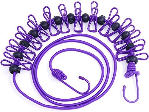 Findfly Adjustable Retractable Clothesline Portable Windproof Laundry Rope with Anti-Skid Clothespin for Household Life, Traveling on Business, Outdoor Sports