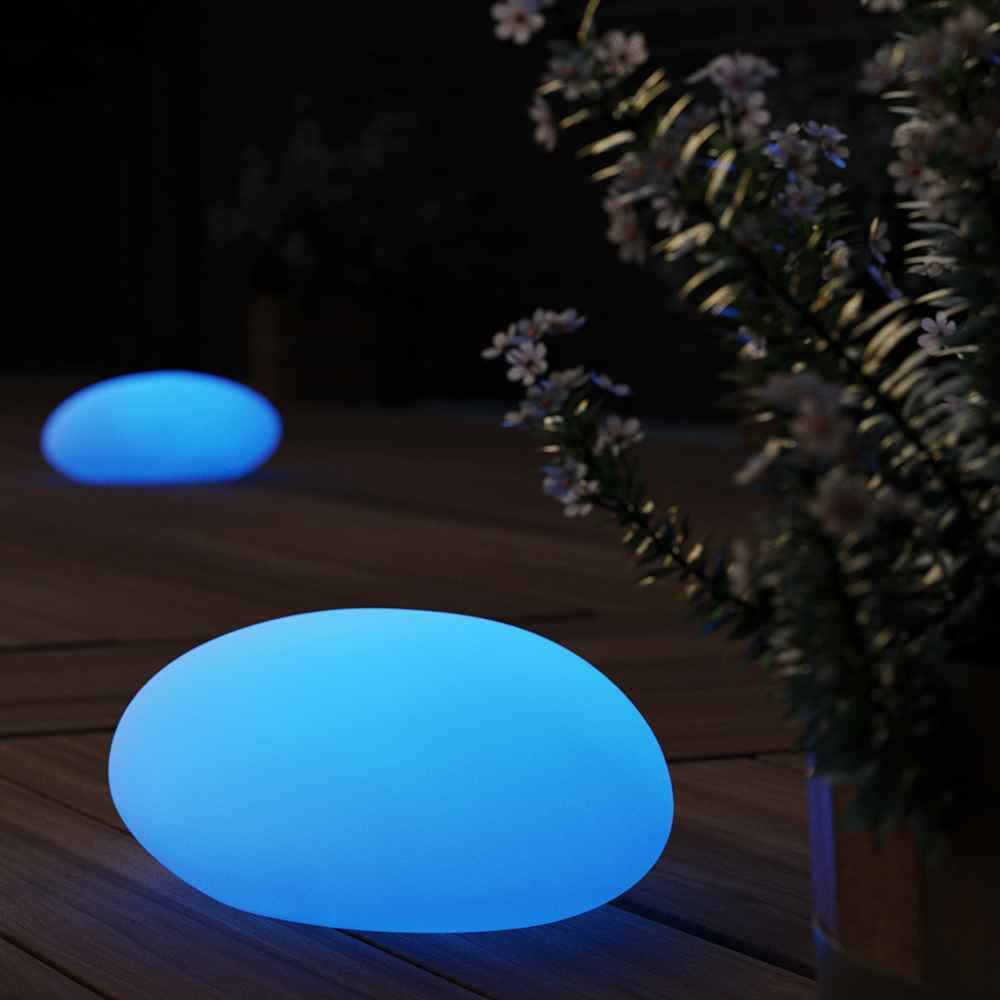 SolarCentre® Shimmer Solar Glow Stone Colour Changing Outdoor Mood Light - 30cm