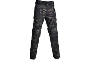 HARGLESMAN Men's Tactical Military Cargo Pants Amry Uniforms Combat Trousers with Knee Pads