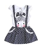 Baby Girls Kids Polka Dot One-pieces Dress Skirt Summer Dress Belt Clothing 2-6y (3-4 Years, white)