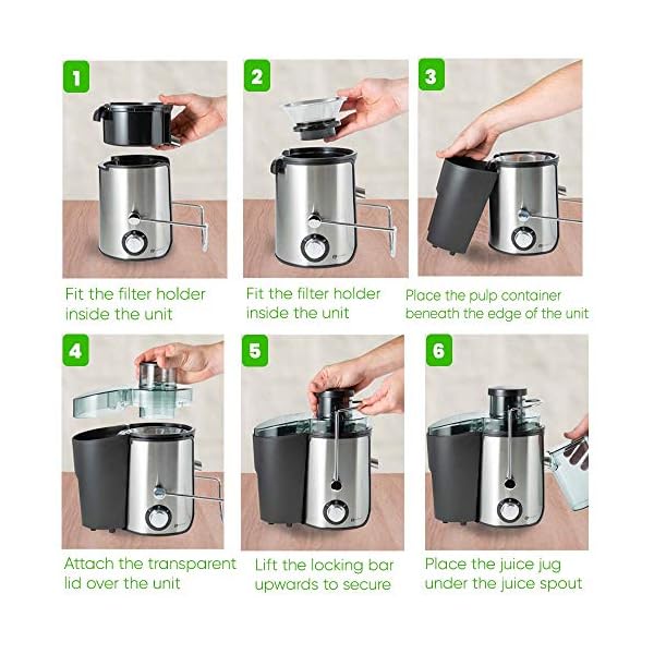 PureMate-600W-NaturoPure-Powerful-Whole-Fruit-and-Vegetable-Juice-Extractor-Centrifugal-Juicer-Machine-with-2-Speed-Settings-BPA-Free-65MM-Wide-Mouth-with-500ml-Juice-Jug-14L-Pulp-Container PureMate Juicer Machines, 600W Whole Fruit and Vegetable Juice Extractor, Centrifugal Juicer Machine, Stainless Steel…