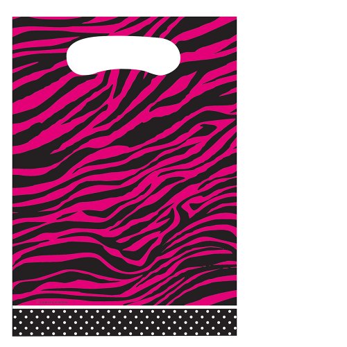 8-Count Party Loot Bags, Pink Zebra Boutique