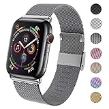 GBPOOT Compatible for Apple Watch Band 38mm 40mm 42mm 44mm, Wristband Loop Replacement Band for Iwatch Series 4,Series 3,Series 2,Series 1,Space Gray,42mm/44mm
