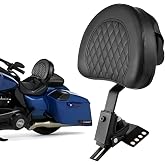 DREAMIZER Black Adjustable Driver Backrest Plug-in Rider Backrest Pad Motorcycle Custom Mounting Kit Compatible with Harley Touring Models Road King Street Glide Electra Glide Road Glide 1997-2023