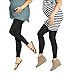Preggers 2 Pack 10-15mmhg Footless Maternity Compression Leggings (Black, Large)
