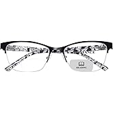 FONHCOO Bifocal Reading Glasses for Women, Metal Spring Hinge Blue Light Blocking Half Frame readers Anti UV/Glare/Eyestrain