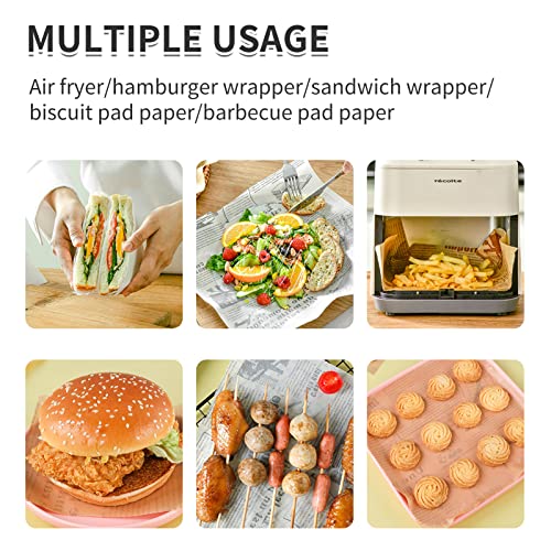 2 Rolls Parchment Paper for Baking, 26FT High Temperature Resistant Waterproof and Greaseproof Baking Paper Suitable, For Cooking、Grilling、Steaming and Air Fryer (Brown and White)