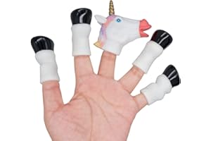 AQKILO Unicorn Finger Puppet Set, Animals Puppet Show Theater Props, Novelty Toys Weird Stuff Gifts