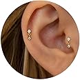 2 Pairs 20G/18G/16G Dainty Stud Earrings, Cubic Zirconia Screw Flat Back Drop Earrings & Tiny Birthstone Dangle Earrings