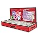 Primode Wrapping Paper Storage Container | Under Bed Gift Wrap Organizer for 30 Inch Rolls | 31”x13.5”x4.5” | 600D Oxford Material | Box Holder with Pockets for Ribbon, Bows, and Accessories (Red)
