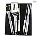 Stainless Steel BBQ Grill Tools Set - 5 Piece Grilling Tool Accessories Barbecue Kit W/ Carry Bag and Silicone BBQ Mat (5)
