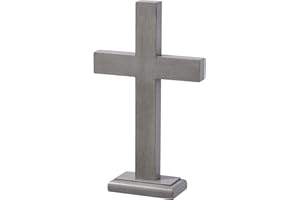 Liaya Handmade Wooden Wall Cross with Stand for Hanging or Standing, Catholic Wood Crafted Crucifix Wall Decoration, Christia