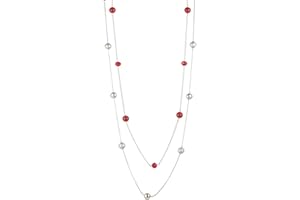 FULU AUTUMN Silver Layered Long Necklace for Women Pearl Crystal Sweater Strand Chain Necklaces Fashion Gifts