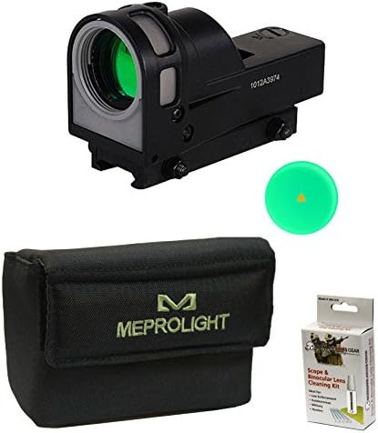 Meprolight The Mako Group M21 T Self-Powered Day/Night Reflex Sight with Dust Cover - Triangle + Tactical Protective Carry Velcro Storage Pouch With Belt Loops + Ultimate Arms Gear Lens Cleaning Kit