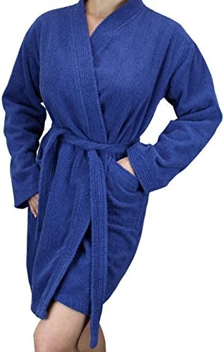 Women's Cotton Terry Cloth Long Sleeve Bathrobe - Soft Short Length Robe