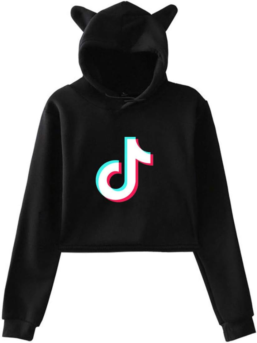 JJAI Girls Hoodie, Cat Ear Hoodies Blouse Sweatshirt Hooded Pullover Tops for Women