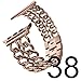 Wearlizer Compatible with Apple Watch Band 38mm 40mm iWatch Womens Cowboy Chain Wrist-Bands Stainless Steel Replacement Strap Metal Bracelet Removal Link Series 5 4 3 2 1 Sport Edition-Deep Rose Gold