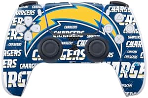 Skinit Decal Gaming Skin Compatible with PS5 Controller - Officially Licensed NFL Los Angeles Chargers Blue Blast Design