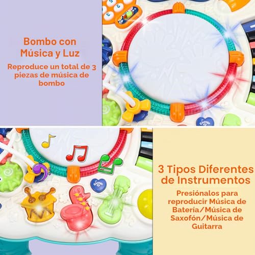 Toys Children 1 Year - Table Activities Baby Toy Montessori Babies Girl 1 2 Years Christmas Gift Musical Instruments Children's Sounds and Lights Educational Gifts for Children 1 2 Years 9 12 Months