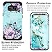 Casetego Compatible with Galaxy S8 Plus Case,Floral Three Layer Heavy Duty Hybrid Sturdy Shockproof Full Body Protective Cover Case for Samsung Galaxy S8 Plus,Blue Flower