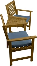 Monster Shop Wooden Companion Love Seat Garden Set 2 Cushions Acacia view 4