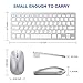 OMOTON Wireless Keyboard and Mouse Combo, Numeric Keypad/ Multimedia Shortcuts/ 3-Level Adjustable DPI, for Computer, PC, Desktop, Laptop with Windows System, Silver White