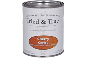 Tried & True Cherry Stain & Finish, Pint - Linseed Oil Wood Stain, Perfect for Home Improvement, Furniture, & Kitchen Wood Projects, Natural Wood Stain & Oil Finish, Pigmented Danish Oil