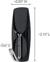 Command Outdoor Black Stainless Steel Wire Hooks 2 Hooks 3 Strips view 3
