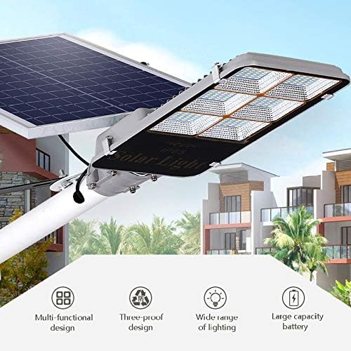 APICK Solar Lights LED Outdoor Streetlight IP65 Waterproof Security Lights Intelligent Light Control With Mounting Pole/Remote Control For Front Door, Yard, Garage, Fence (Pack Of 1),200W