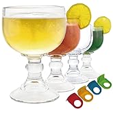 Chefcaptain Margarita Glass Schooner - Set Of 4 JUMBO SIZE 26.5OZ XL Goblet Crystal Style ZERO LEAD Shrimp Cocktail, Coronaritas, Margaritas 4 PACK (XL 26.5 OZ)