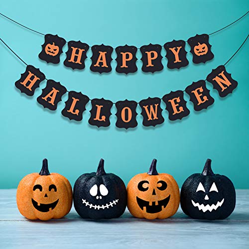 image for ERKOON Happy Halloween Banner Bunting with Pumpkin Sign for Halloween 