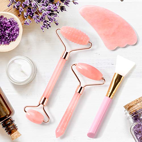 PaiTree Jade Roller for Face and Gua Sha Set for Neck, Body, Face, Natural Rose Quartz Roller for Fa - //medicalbooks.filipinodoctors.org