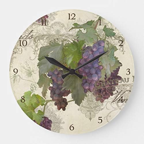 Moonluna Rustic California Grape Wooden Wall Clock for Living Room Bedroom Kitchen Home Office Decoration 12 Inches