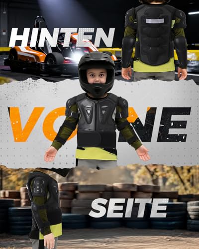 Children's Protective Set for Bicycle MTB Scooter, Adjustable Protective Clothing with Chest Area, Knee & Elbow Protection, Lightweight for Outdoor Activities
