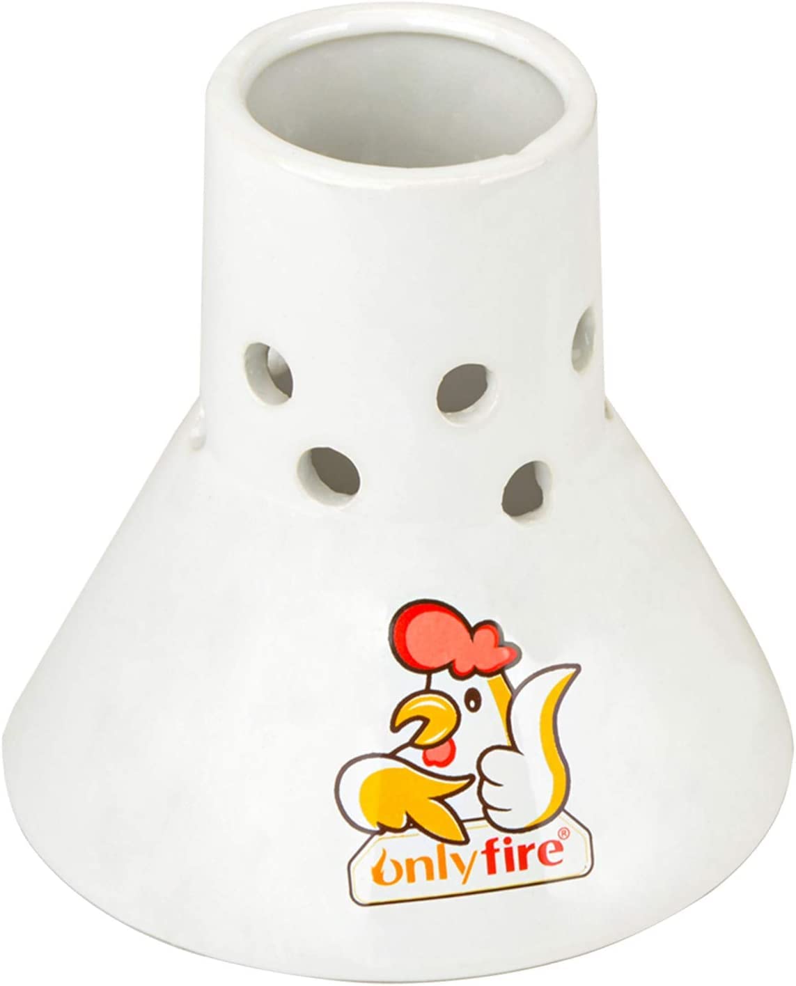 onlyfire Ceramic Chicken Roaster Stand,Beer Can Chicken Roaster Vertical Poultry Chicken Cooking BBQ Accessories