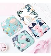 4PCS Sanitary Napkin Storage Bag, Color You Portable Period Bag for Women Teen Girls Menstrual Cu...