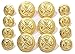 Premium NEW ~GOLD GOLF KING'S CREST~ METAL BLAZER BUTTON SET ~ 14-Piece Set of Shank Style Fashion Buttons For Double Breasted Blazers, Sport Coats, Jackets & Uniforms ~