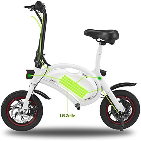 TelDen Folding Electric Bicycle E-Bike Scooter 350W Powerful Motor Waterproof Ebike with 12 Mile Range, Collapsible Frame, APP Speed Setting