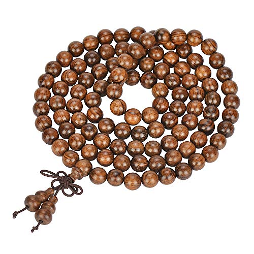anzhongli mala Beads Bracelet 108 8mm Beaded Necklace Sandalwood Elastic (Gourd - Rosewood) - Thumbnail 2