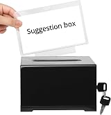 QWORK Black Acrylic Donation Box with Lock and Sign Holder 6.3 x 4.8 x 4 in view 2