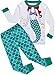 BebeBear Girls Christmas Pajamas for Kids Cartoon Sleepwear Children Mermaid PJs Pants Set Size 4, Light-blue-fish