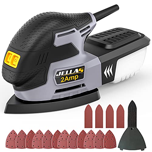 Mouse Detail Sander Jellas 13,000 RPM Compact Electric Sander for Wood, 2 Amp Hand Sander
