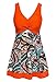 wantdo Women's Flower Printing Swimsuit High Waisted Bathing Suit LilyOrange US 4-6