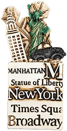 zamonji Manhattan, New York 3D Resin Fridge Magnets USA City Scene Collectible Tourist Travel Souvenir (Statue of Liberty, Times Square)
