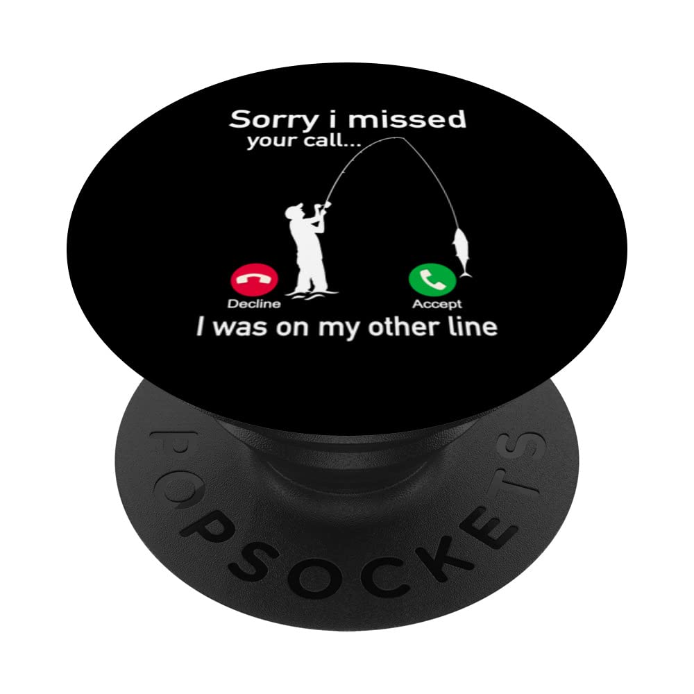Fishing Phone Call Fishing Line Fish - Fisher Fisherman PopSockets Swappable PopGrip
